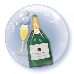 24" / 61cm Bubbly Wine Bottle & Glass Qualatex #68810