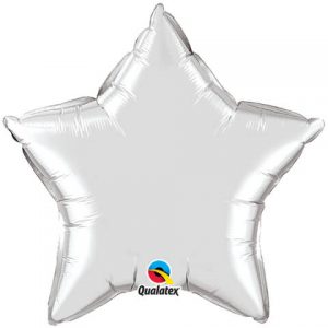 20" / 51cm Solid Colour Star Silver Qualatex #99612