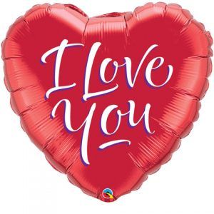 36" / 91cm I Love You Script Modern Qualatex #29135