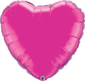 36" / 91cm Solid Colour Heart Magenta Qualatex #99338