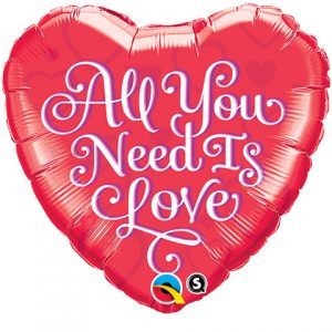 18" / 46cm All You Need Is Love Red Qualatex #21827