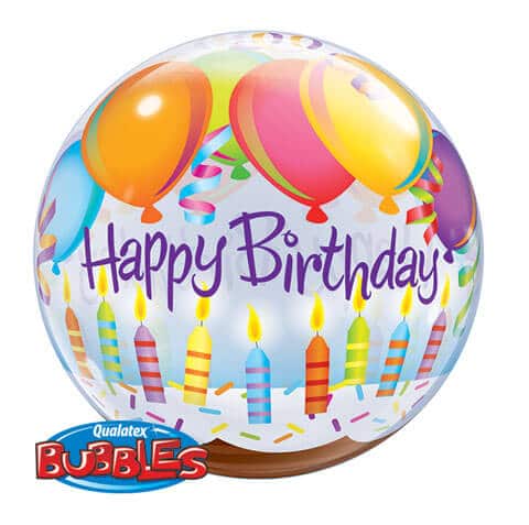 22" / 56cm Birthday Balloons & Candles Qualatex #25719