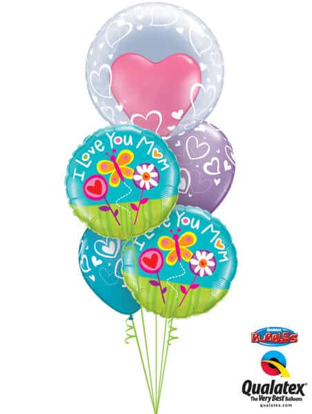 Bukiet 331# - 24″ / 61cm Deco Bubble - Stylish Hearts #29505, 11842_2, 11123_2