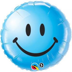 18" / 46cm Smile Face Blue Qualatex #29640