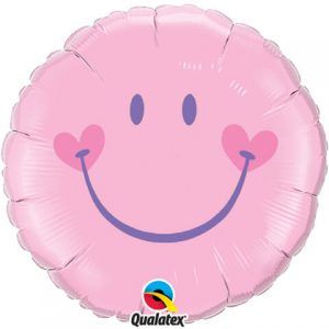 18" / 46cm Sweet Smile Face - Pink Qualatex #99573