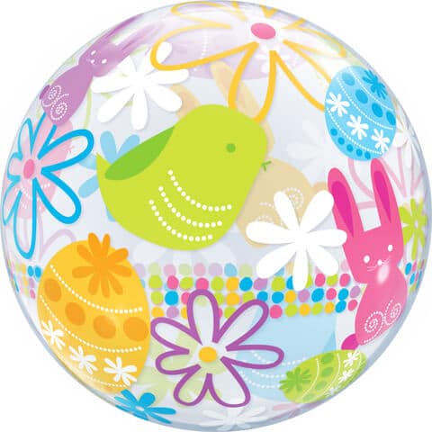 22" / 56cm Spring Bunnies & Flowers Qualatex #90595