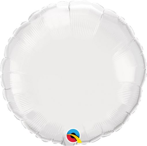 18″ / 46cm Solid Colour Round White Qualatex #12921