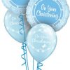 Bukiet 555 Baby Boy Christening Blue Qualatex #14433-2 46227-3