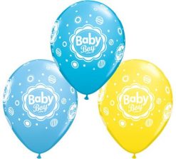 11" / 28cm Baby Boy Dots Qualatex #18506-1