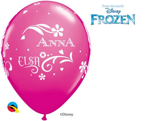 11" / 28cm Anna, Elsa, & Olaf Asst of Wild Berry, Purple Violet, Caribbean Blue, Robin's Egg Blue Qualatex #18675-1