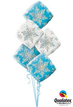 Bukiet 466 Snowflake Sparkles Blue Qualatex #40089-3 40091-2