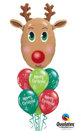 Bukiet 455 Red Nosed Reindeer Qualatex #40077 27712-6