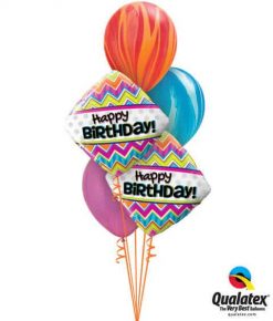 Bukiet 212 Birthday Chevron Patterns Qualatex #14687-2 91544-3