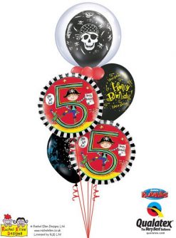 Bukiet 91 Deco Bubble Pirate Skull & Cross Bones Qualatex #68825 17939-1 17928-2 24160-2