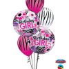 Bukiet 78 Brithday Girl Floral Zebra Stripes Qualatex #13738-2 12584-2