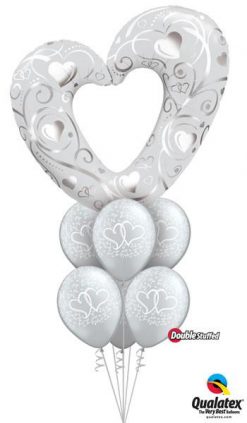 Bukiet 40 Hearts & Filigree Pearl White #16304 37200-6