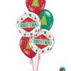 Bukiet 459 Merry Christmas Tree Patterns Qualatex #43496-2 40751-3