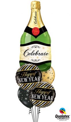 Bukiet 484 Celebrate Bubbly Wine Bottle Qualatex #16122 43525-2 12578-2