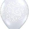 11" / 28cm Filigree & Hearts A Round Qualatex #22396-1