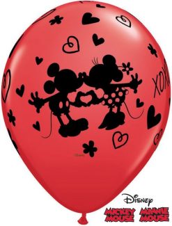 11" / 28cm Mickey & Minnie XOXO Asst Red & Rose Qualatex #23187-1