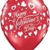 11" / 28cm 6szt Valentine's Classic Hearts Qualatex #23407