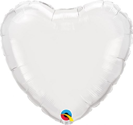 18" / 46cm Solid Colour Heart White Qualatex #23762