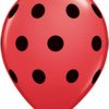 11" / 28cm Big Polka Dots Red w Black Ink Qualatex #29511-1