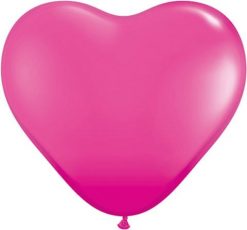 6" / 15cm Solid Colour Heart Latex Wild Berry Qualatex #30213-1