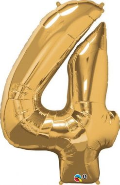 34" / 86cm Number Four Metallic Gold Qualatex #30485