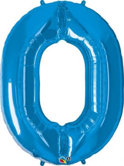 34" / 86cm Number Zero Sapphire Blue Qualatex #30511