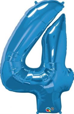 34" / 86cm Number Four Sapphire Blue Qualatex #30527