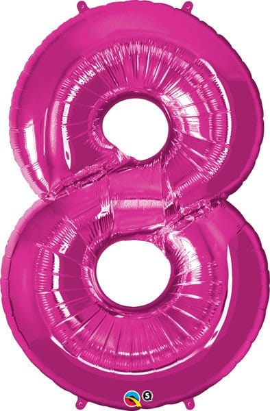 34" / 86cm Number Eight Magenta Qualatex #30596