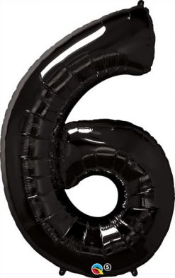 34" / 86cm Number Six Black Qualatex #36349