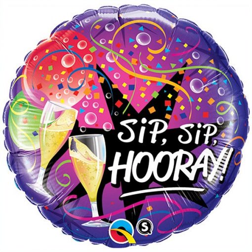 18" / 46cm New Year - Sip, Sip Hooray Qualatex #40085 - obrazek 2