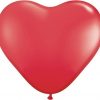 6" / 15cm Solid Colour Heart Latex Red Qualatex #43645-1