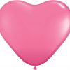 6" / 15cm Solid Colour Heart Latex Rose Qualatex #43646-1