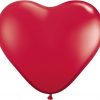 6" / 15cm Solid Colour Heart Latex Ruby Red Qualatex #43647-1