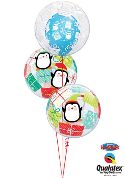 Bukiet 610 Penguins & Presents Bubbles Qualatex #44649 43438-2 52004