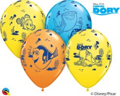 12" / 30cm 6szt Disney•Pixar Dory & Friends Asst of Yellow, Orange, Robin's Egg Blue Qualatex #45534