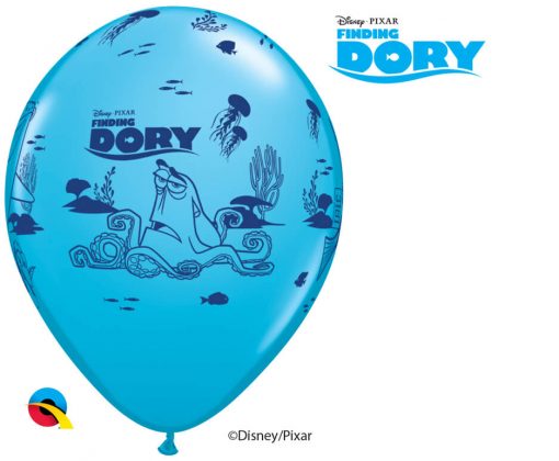 12" / 30cm 6szt Disney•Pixar Dory & Friends Asst of Yellow, Orange, Robin's Egg Blue Qualatex #45534