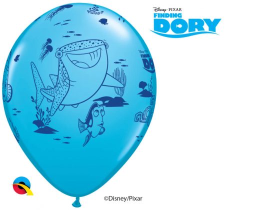 12" / 30cm 6szt Disney•Pixar Dory & Friends Asst of Yellow, Orange, Robin's Egg Blue Qualatex #45534