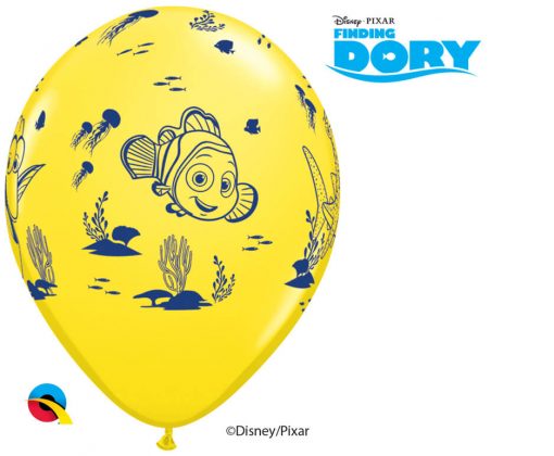 12" / 30cm 6szt Disney•Pixar Dory & Friends Asst of Yellow, Orange, Robin's Egg Blue Qualatex #45534