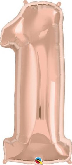 34" / 86cm Number One Rose Gold Qualatex #57872