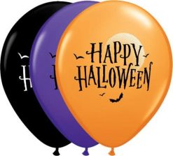 11" / 28cm Halloween Moon & Bats Qualatex #60152-1