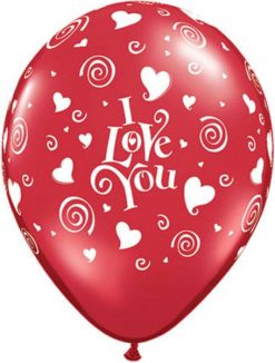 16" / 41cm I Love You Swirling Hearts Qualatex #84754-1