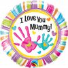 18" / 46cm I Love You Mummy Handprints Qualatex #90581