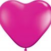 6" / 15cm Solid Colour Heart Latex Jewel Magenta Qualatex #99328-1