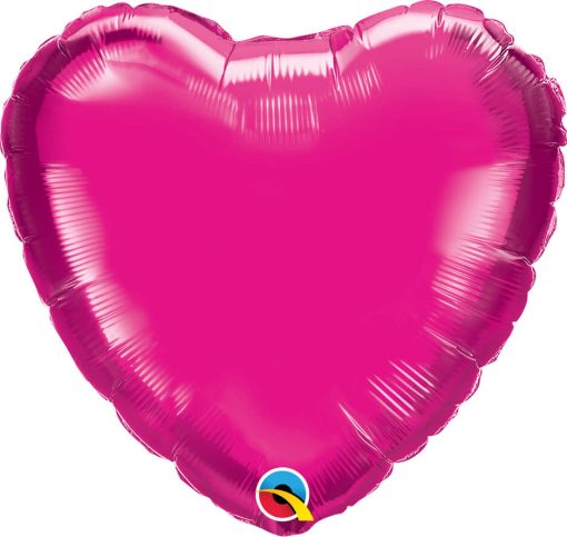 18" / 46cm Solid Colour Heart Magenta Qualatex #99335