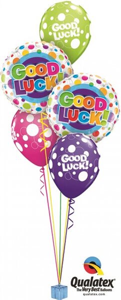 Bukiet 412 Good Luck Colourful Dots Qualatex #36387-2 36977-3