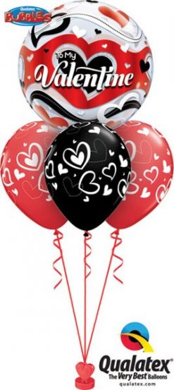 Bukiet 404 To my Valentine Banner Hearts Qualatex #33907 11123-3